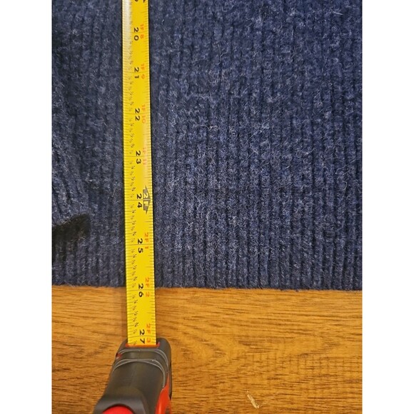 LL Bean Sweater Men's XXL 100% Merino Lambs' Wool Navy Blue 1/4 Zip Pullover - Picture 3 of 7